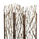 3 Panel Contemporary Foldable Wood Screen with Tree Branches Brown BM205387