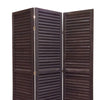 3 Panel Foldable Wooden Shutter Screen with Straight Legs Black BM205392