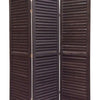 3 Panel Foldable Wooden Shutter Screen with Straight Legs Black BM205392