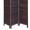 3 Panel Foldable Wooden Shutter Screen with Straight Legs Black BM205392