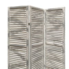 3 Panel Foldable Wooden Shutter Screen with Straight Legs Gray BM205395