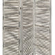 3 Panel Foldable Wooden Shutter Screen with Straight Legs Gray BM205395