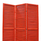 3 Panel Foldable Wooden Shutter Screen with Straight Legs Red BM205396
