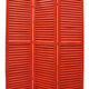 3 Panel Foldable Wooden Shutter Screen with Straight Legs Red BM205396