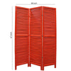 3 Panel Foldable Wooden Shutter Screen with Straight Legs Red BM205396