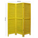 3 Panel Foldable Wooden Shutter Screen with Straight Legs, Yellow