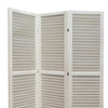 Room Divider | 3 Panel | Wood Shutter | Straight Legs | White