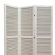 Room Divider | 3 Panel | Wood Shutter | Straight Legs | White