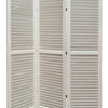 Room Divider | 3 Panel | Wood Shutter | Straight Legs | White