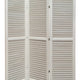 Room Divider | 3 Panel | Wood Shutter | Straight Legs | White