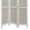 Room Divider | 3 Panel | Wood Shutter | Straight Legs | White