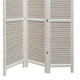 Room Divider | 3 Panel | Wood Shutter | Straight Legs | White