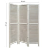Room Divider | 3 Panel | Wood Shutter | Straight Legs | White