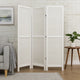 Room Divider | 3 Panel | Wood Shutter | Straight Legs | White