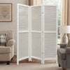 Room Divider | 3 Panel | Wood Shutter | Straight Legs | White