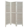 Room Divider | 3 Panel | Wood Shutter | Straight Legs | White