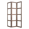 3 Panel Wood and Glass Screen with Window Pane Design, Brown and Clear