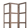 3 Panel Wood and Glass Screen with Window Pane Design Brown and Clear BM205399