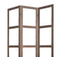 3 Panel Wood and Glass Screen with Window Pane Design Brown and Clear BM205399