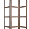 3 Panel Wood and Glass Screen with Window Pane Design Brown and Clear BM205399