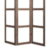 3 Panel Wood and Glass Screen with Window Pane Design Brown and Clear BM205399