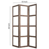 3 Panel Wood and Glass Screen with Window Pane Design Brown and Clear BM205399