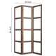 3 Panel Wood and Glass Screen with Window Pane Design Brown and Clear BM205399