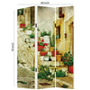 Foldable 3 Panel Canvas Screen with Spanish Tidings Print Multicolor BM205402