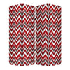 3 Panel Foldable Canvas Screen with Chevron Print, Red and White