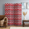 3 Panel Foldable Canvas Screen with Chevron Print, Red and White