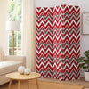 3 Panel Foldable Canvas Screen with Chevron Print, Red and White