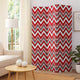3 Panel Foldable Canvas Screen with Chevron Print, Red and White