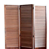 Room Divider | 3 Panel | Wood Shutter | Traditional | Brown