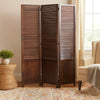 Room Divider | 3 Panel | Wood Shutter | Traditional | Brown