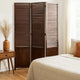 Room Divider | 3 Panel | Wood Shutter | Traditional | Brown