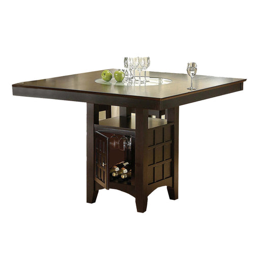 Transitional Style Wooden Counter Height Table with Storage, Brown
