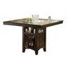 Transitional Style Wooden Counter Height Table with Storage, Brown