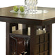 Transitional Style Wooden Counter Height Table with Storage Brown BM205422