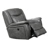 Leatherette Glider Recliner Chair with Stitched Details, Gray