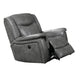 Leatherette Glider Recliner Chair with Stitched Details, Gray