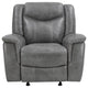 Leatherette Glider Recliner Chair with Stitched Details, Gray