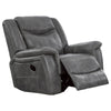 Leatherette Glider Recliner Chair with Stitched Details, Gray
