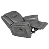 Leatherette Glider Recliner Chair with Stitched Details, Gray