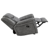 Leatherette Glider Recliner Chair with Stitched Details, Gray