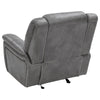 Leatherette Glider Recliner Chair with Stitched Details, Gray