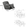 Leatherette Glider Recliner Chair with Stitched Details, Gray