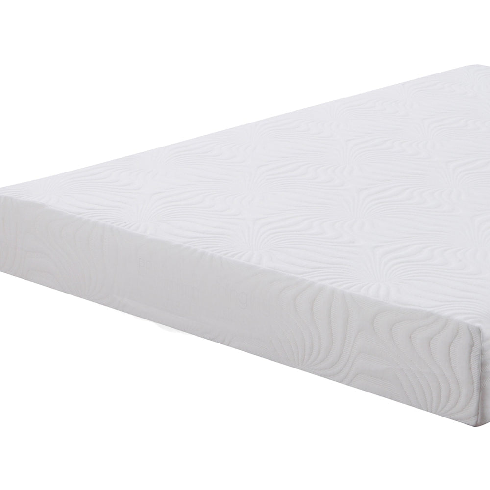 Full Size Mattress with Patterned Fabric Upholstery White - BM205433 By Casagear Home BM205433