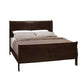 Wooden Eastern King Bed with Curved Panel Headboard, Brown By Casagear Home