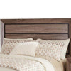 Transitional Style California King Bed with Plank Headboard Taupe Brown