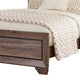 Transitional Style California King Bed with Plank Headboard Taupe Brown